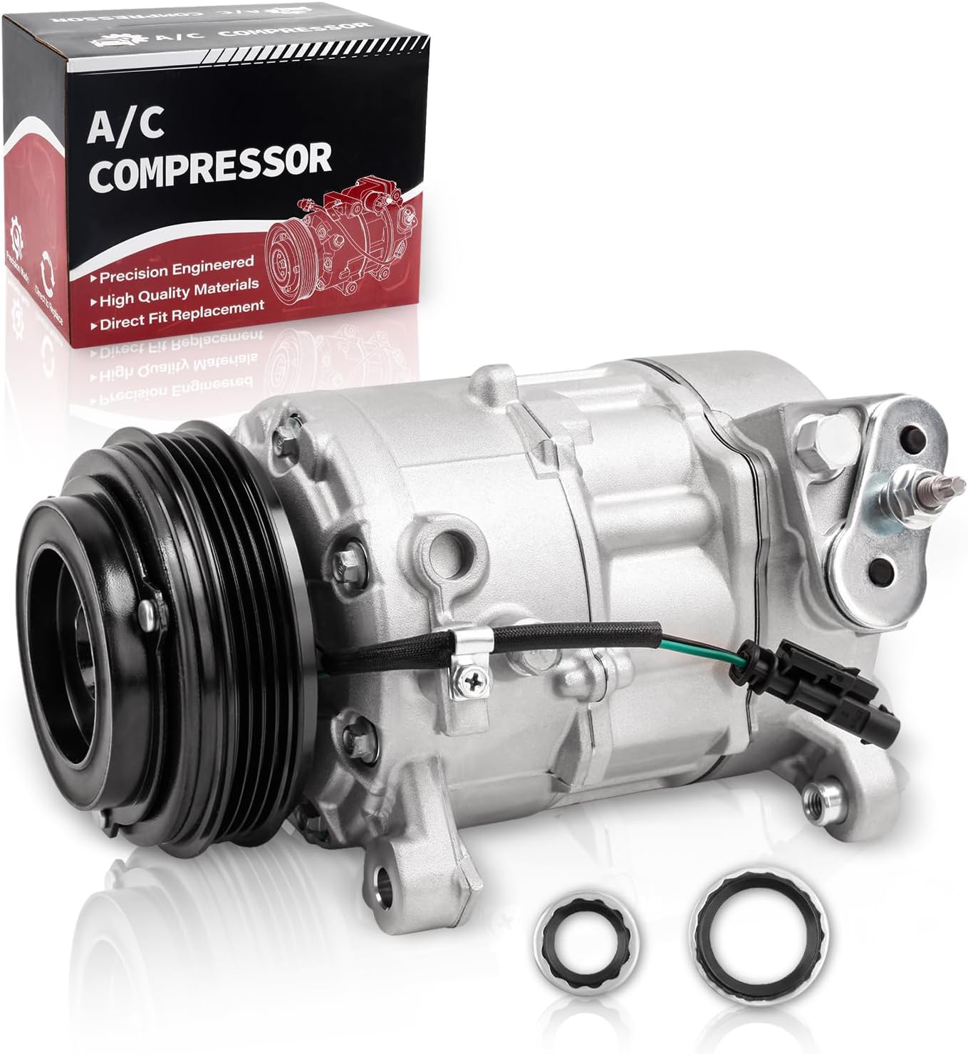 Air Conditioner AC Compressor with Clutch Compatible with Suburban Tahoe,Escalade,Escalade ESV,Yukon,Yukon XL 2015-2020 Replace 22986666 84203719 198333