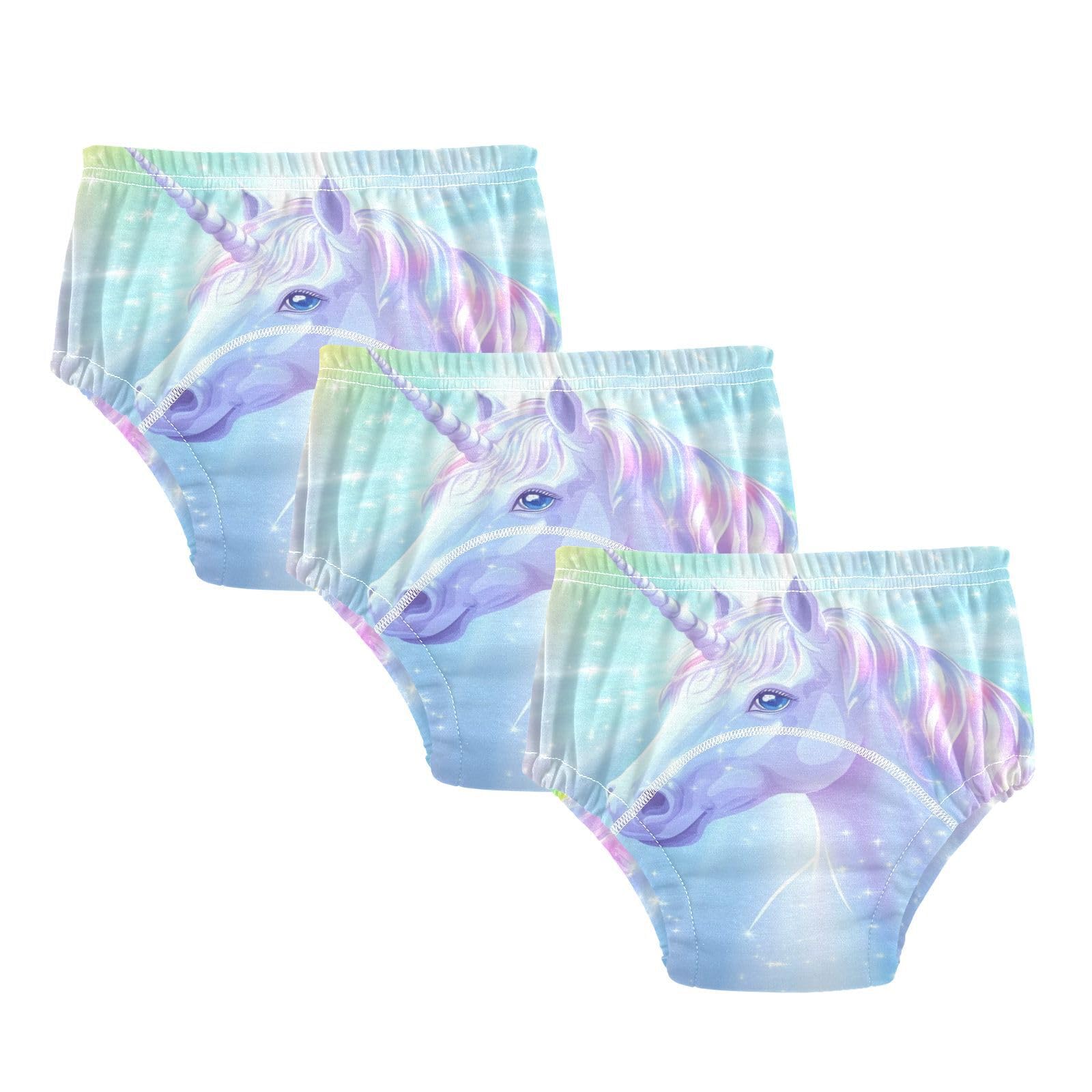 Coikll Cute Rainbow Horse Toddler Training Underwear Waterproof Baby Pee Pants -3T