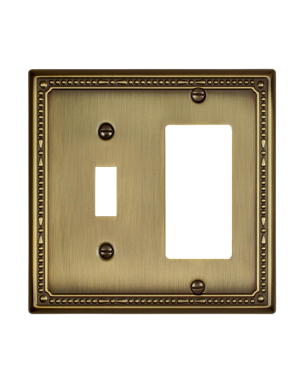 Photo 1 of ZILLSEA Switch Plates Outlet Covers, 1-Pack Antique Brass Metal Wall Plate