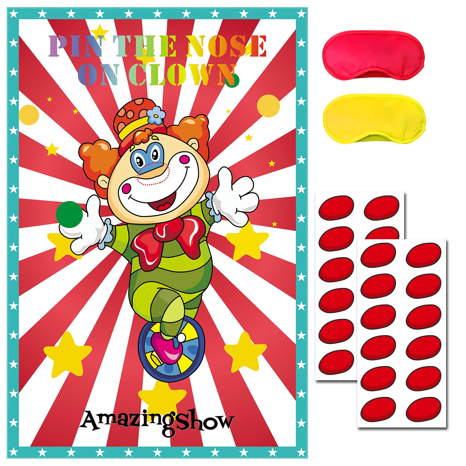 Buy Circus Party Supplies,Pin The Noses on The Clown,Circus Clown Party
