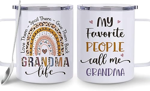 Miniatura 1 de Hyturtle Taza de 12 onzas con texto en inglés "My Favorite People Call Me Grandone", regalos para mujeres, regalos de cumpleaños y Navidad para