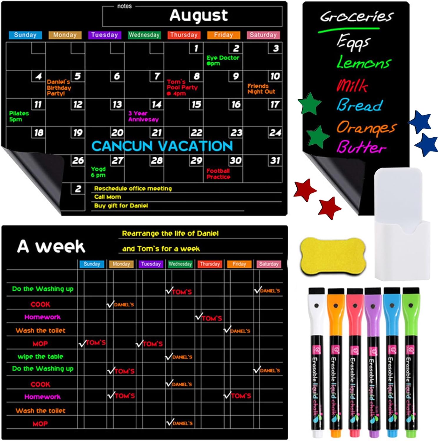 Amazon com : Magnetic Calendar for Fridge 3 Pcs Dry Erase Board of Amazon com : Magnetic Calendar for Fridge 3 Pcs Dry Erase Board of