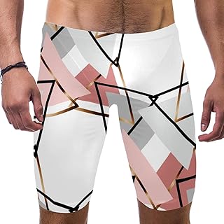 Geometry Pink - Pantalones cortos de natación para hombre, color rosa, Multicolor, L