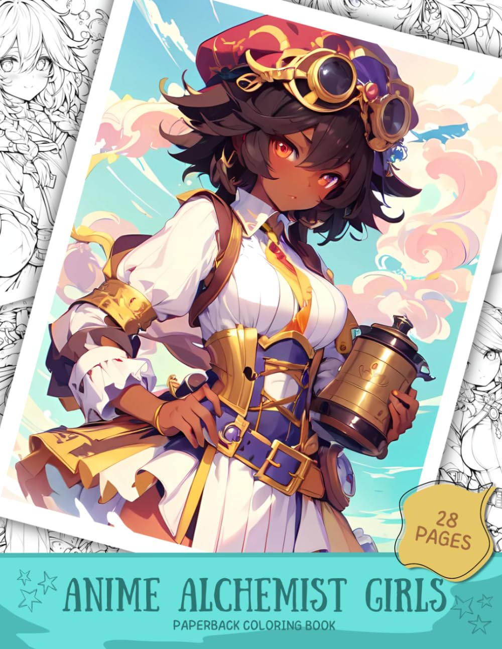 Anime Alchemist Girls Coloring Book: Magical Anime Coloring Pages with Potion Girls, Fantasy Manga Art for Relaxation, Cute and Stylish Anime Coloring ... Cute Alchemist Girls, Magical Potions