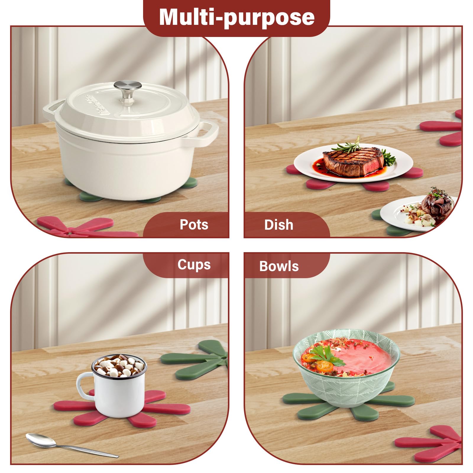 Fzaqwen Dessous De Plat En Silicone Pour Casseroles Et Poêles