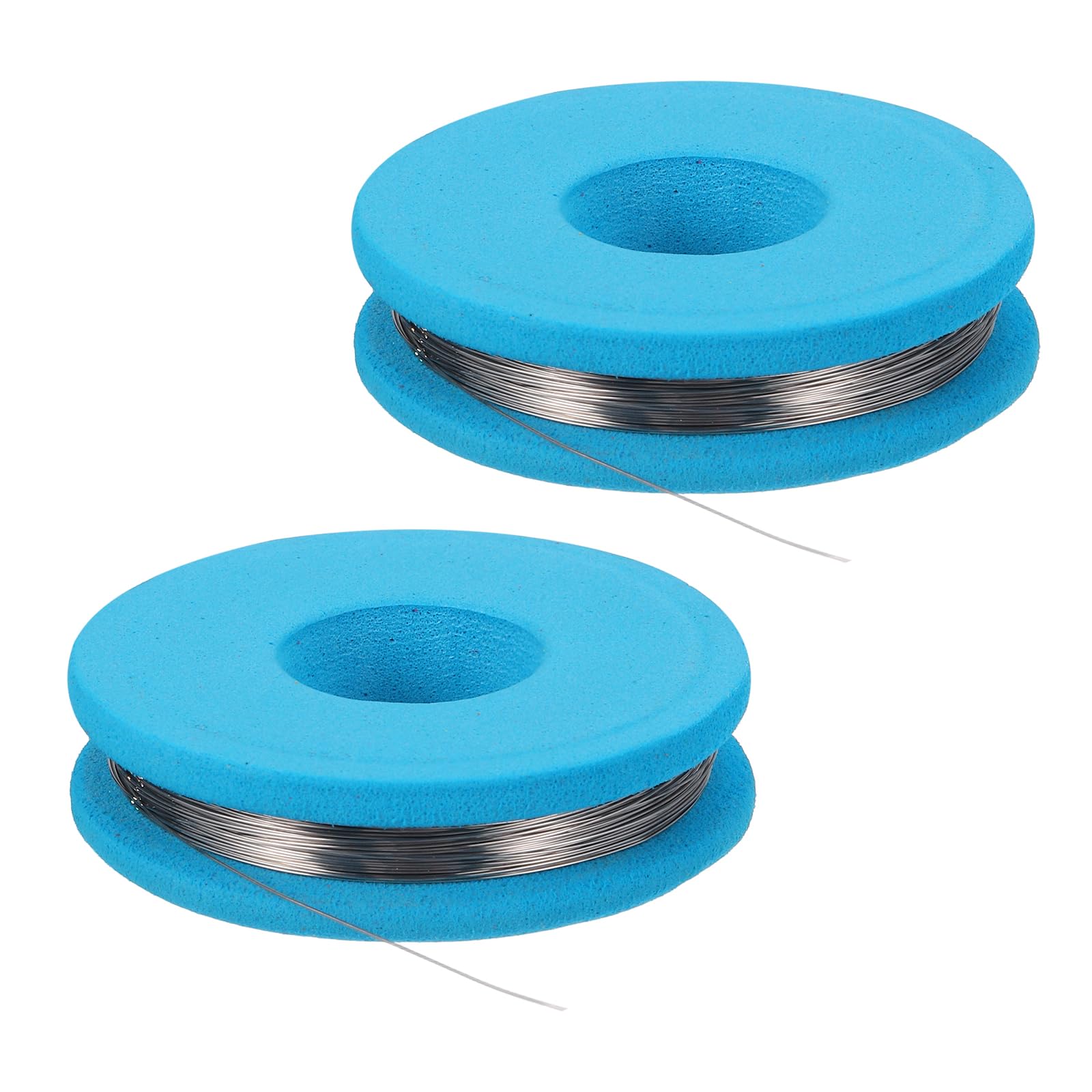 sourcing map 2pcs 32 AWG Nichrome Wire, 49ft Cr20Ni80 Heating Resistance Wire for Heating Element Electronic Component Repairing, Blue