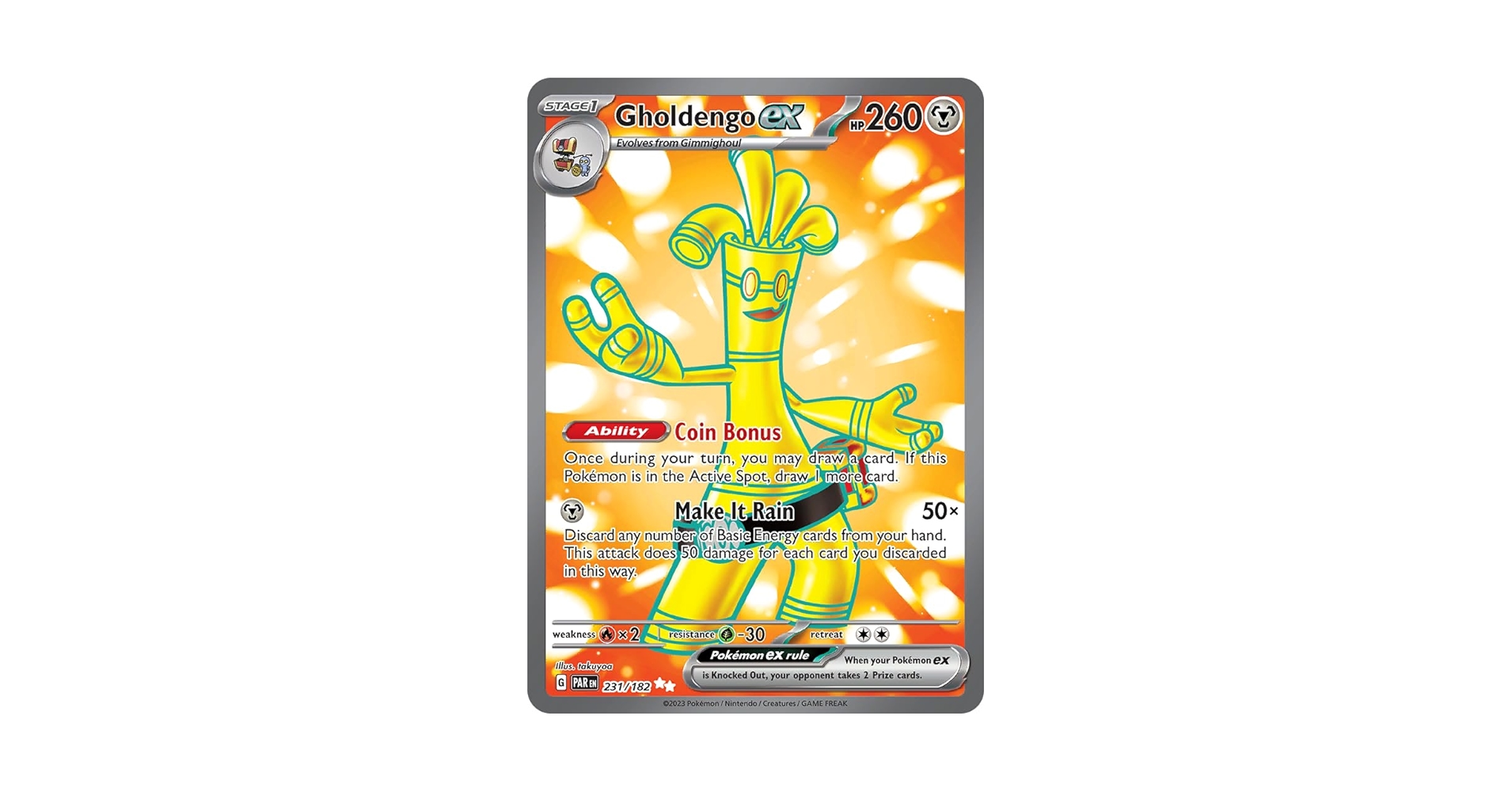 Amazon.com: Pokemon - Gholdengo ex 231/182 - Paradox Rift