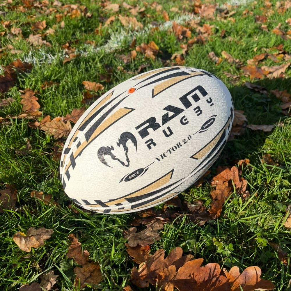 Rugby Ball - Victor 2.0 Elite Match Rugby Bälle – Mit Evolution Rubber Technology - 4-Schicht-Konstruktion - 3D-Griff für das ganze Jahr über überlegene Handhabung und Passkontrolle – Größen 5 & 4