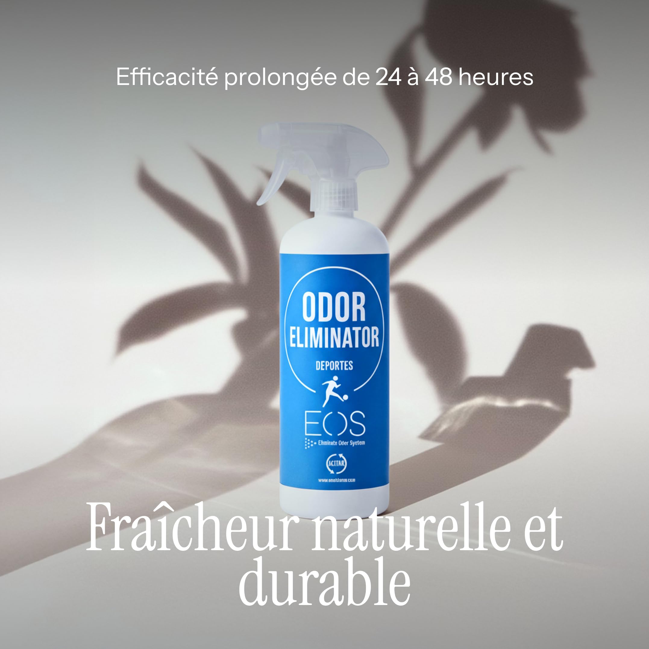 EOS Spray Destructeur d'Odeur | Efficace Neutraliseur d'Odeur Transpiration pour Vêtements de Sport, Accessoires et Désodorisant Chaussure – Absorbeur d'Odeur Puissant | Parfum de Linge