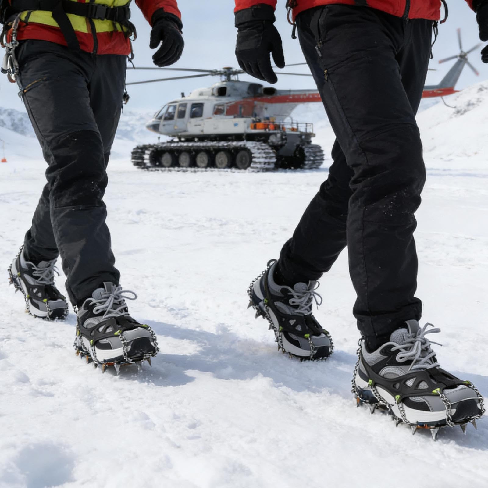 Ramponi Antiscivolo per Scarpe su Neve e Ghiaccio Stabilità e Resistenza al | Punte Da Ghiaccio Per Pesca Sul Ghiaccio per Pesca Trekking Alpinismo Adulti e Bambini