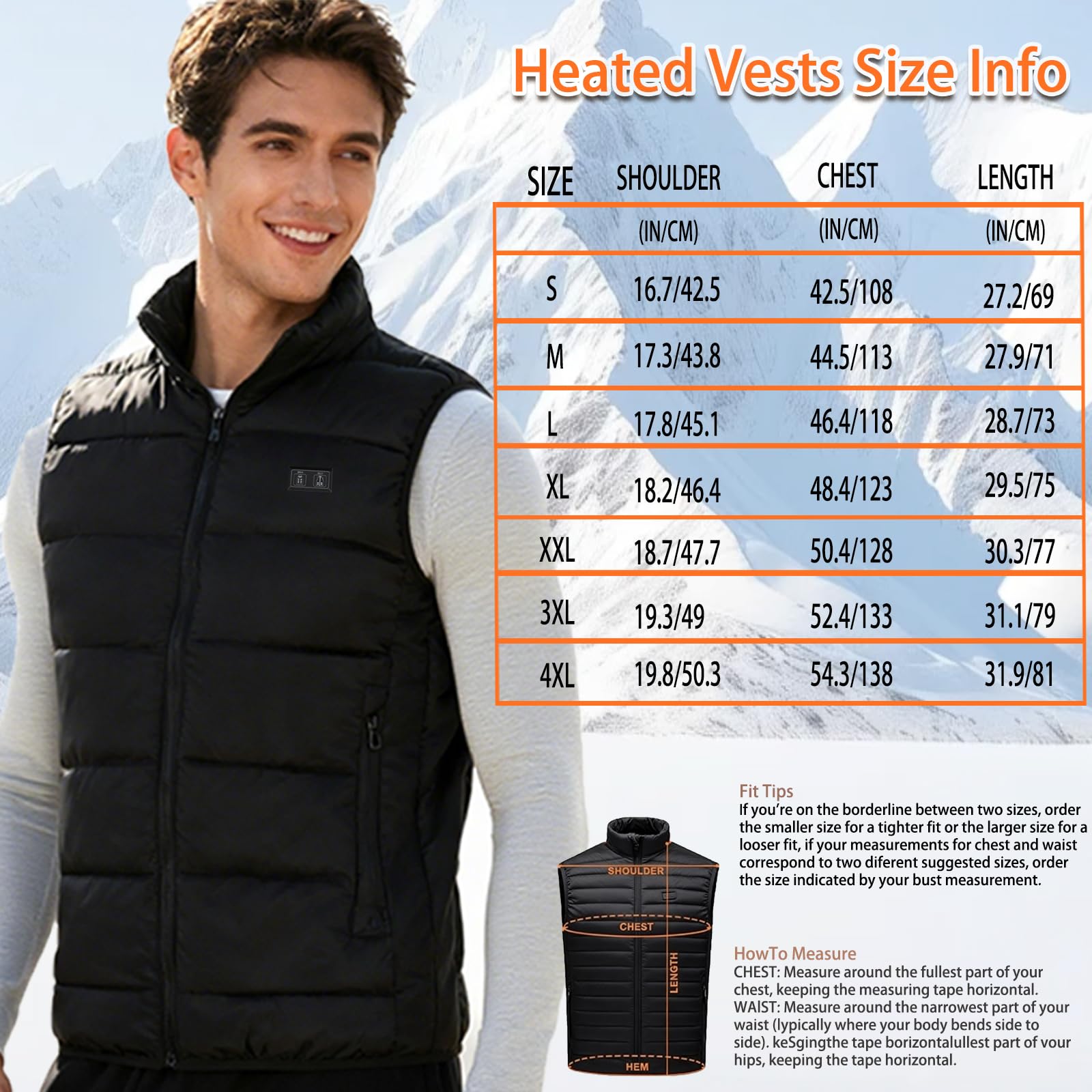 Ahigh Chaleco térmico para hombres y mujeres con batería incluida, chaqueta térmica recargable por USB, chaqueta térmica de invierno