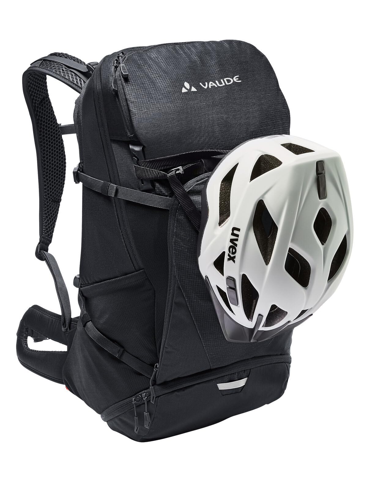 VAUDE Bike Alpin Pro 28+ Mountainbikerucksack – Schwarz | Mountainbikerucksack mit Aeroflex-Rückensystem – 28 L Volumen – Regenhülle inklusive – für Mehrtagestouren