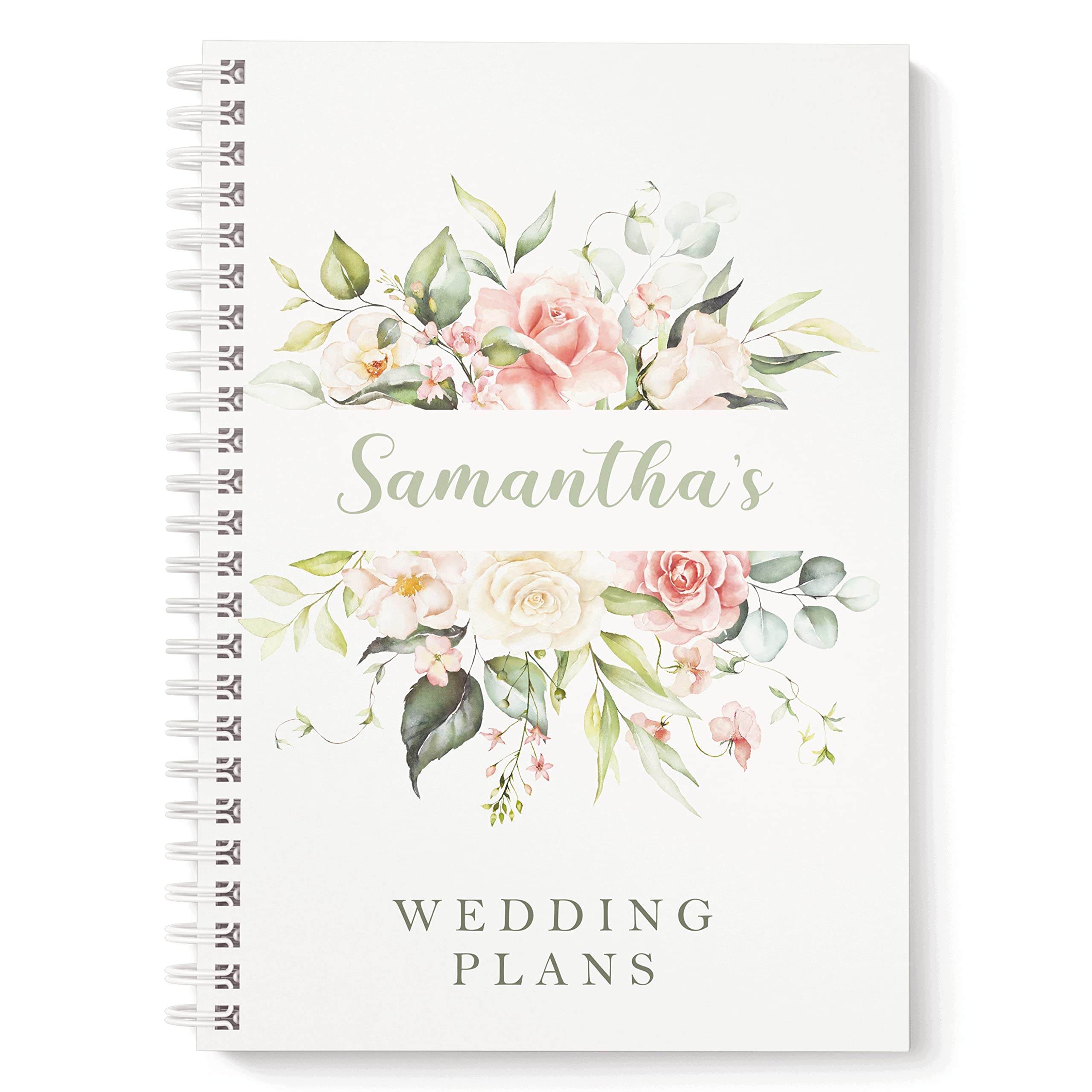Personalised Notebook Rose Bouquet, Lined, To Do List, Undated Weekly Planner or Plain Paper. Wedding Plans, Bride to Be, Choice of Size, Friend Gift.