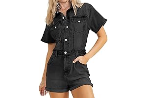 Women's Summer Vintage Denim Romper: The Perfect Short Jumpsuit for Style and Comfort