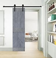 Vista 26 de K Style - Losa para puerta corrediza de granero de madera maciza con acabado de nogal oscuro y café Kona (24 x 84 pulgadas), requiere montaje
