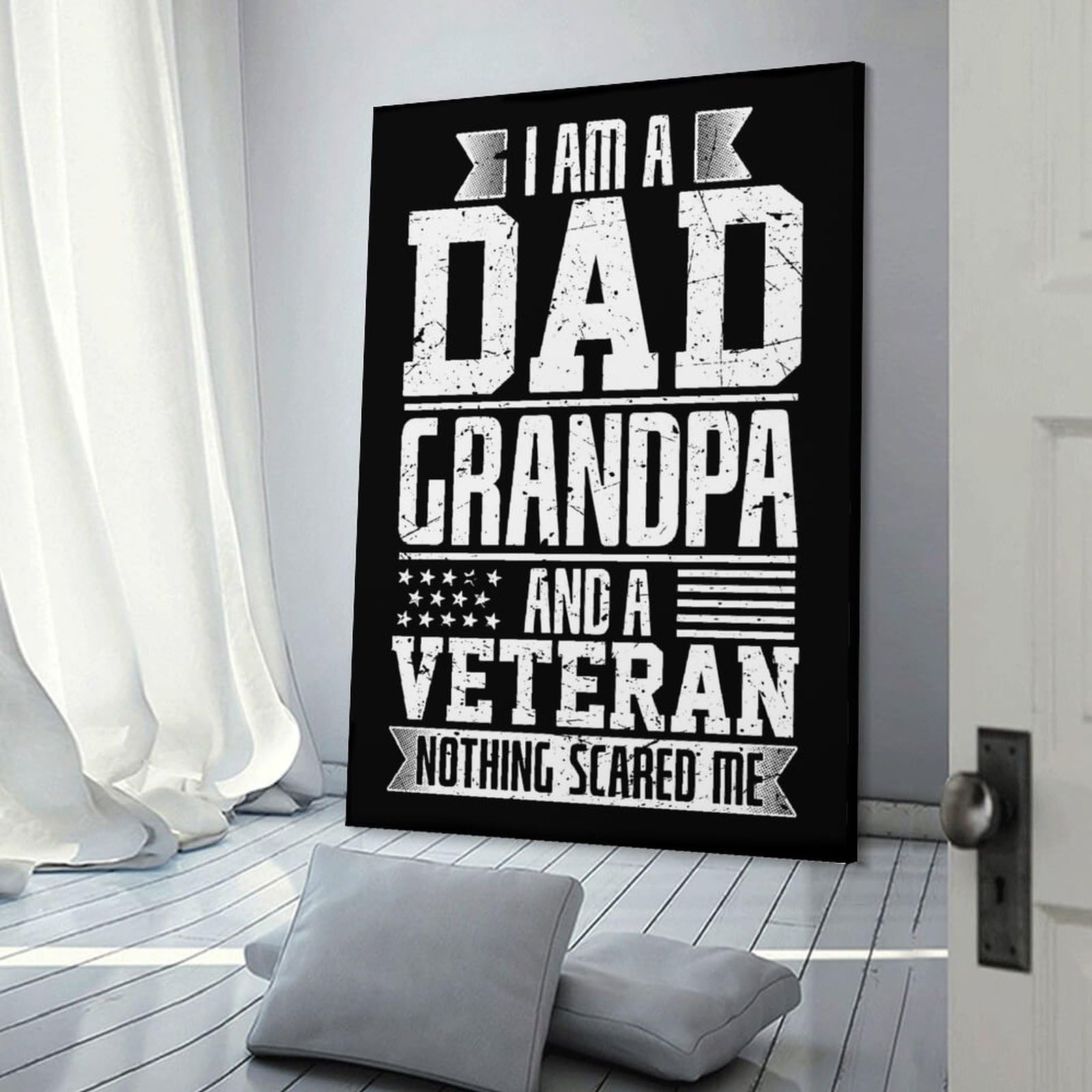 Junmoney Dad Grandpa And Veteran Canvas Wall Picture 16x24inch(40x60cm), for Entryway, Lounge Links Or Small Walls, Decorative Canvas Styling for Entry Areas
