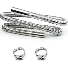 59" Diesel Heater Exhaust Pipe, Universal Exhaust Hose Kit - 1" ID Stainless Steel Flexible Exhaust Tubing with 2 Hose Clamps for Diesel Air Heater Accessories