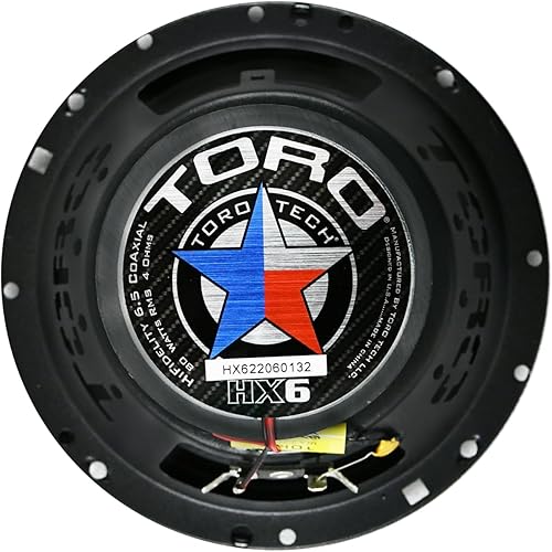 Miniatura 5 de TORO TECH HX6  Juego de altavoces coaxiales de 6.5 pulgadas para automóvil de 2 vías, 160 vatios máximo80 vatios RMS (par)