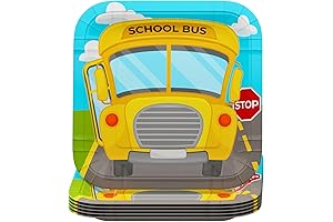 Blue Orchards School Bus Dessert Plates - Perfect for School-Themed Celebrations