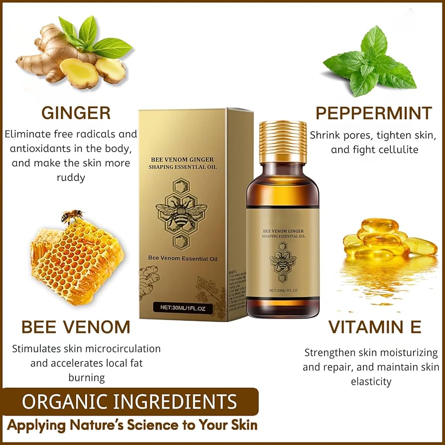 Bee Venom Ginger Body Oil, Bee Venom Belly Button Drops, Bee Venom