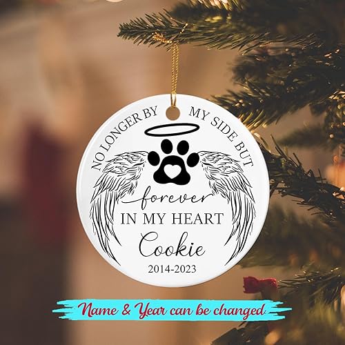 Miniatura 8 de Adorno de cerámica conmemorativo de perro y gato personalizado Navidad 2023, If Love Could Have Saved You Would Have Lived Forever Adorno de