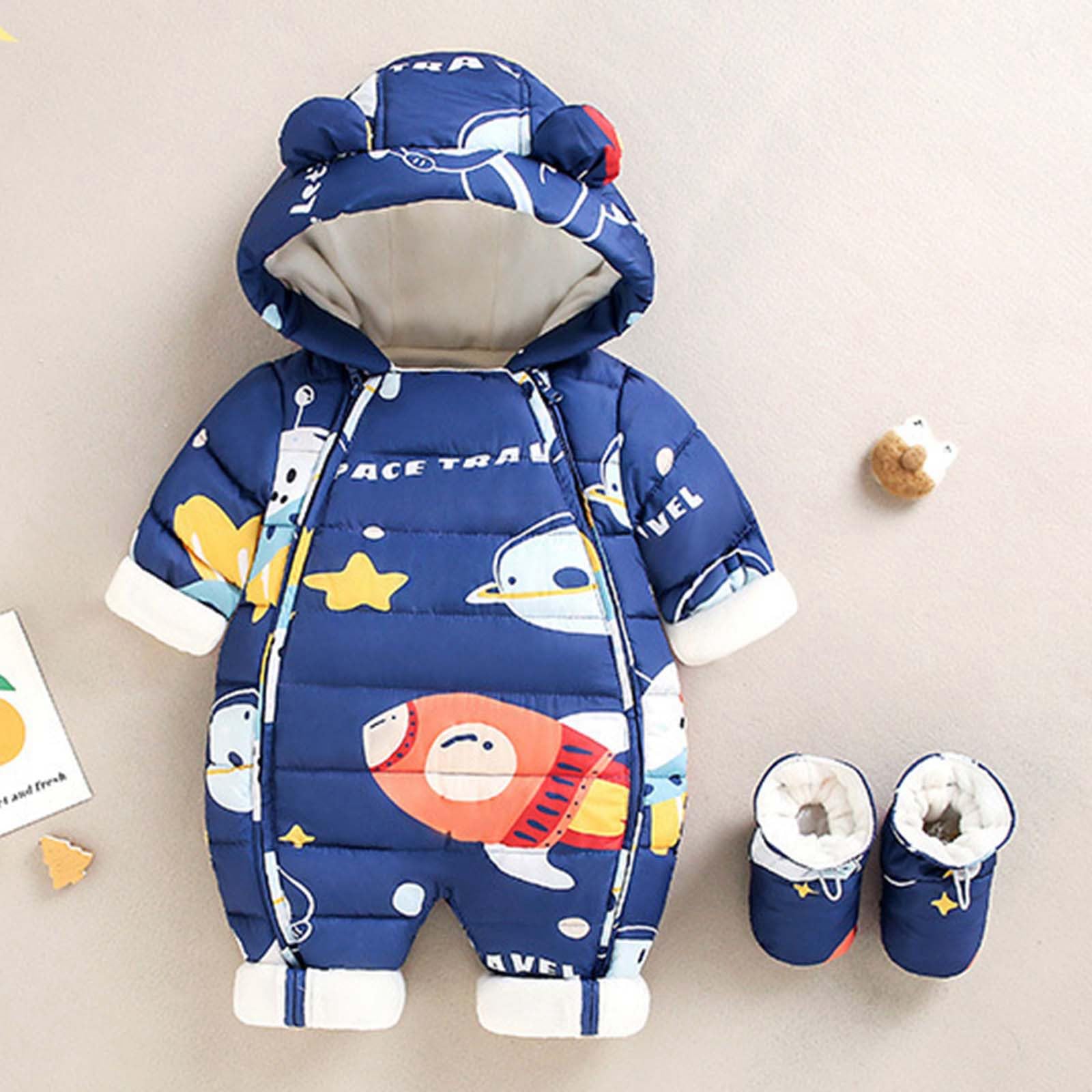 Combinaison Neige Enfant Hiver Chaud Imperméable Capuche Zippée Veste Manteau Garçon Bébé Douce Confortable