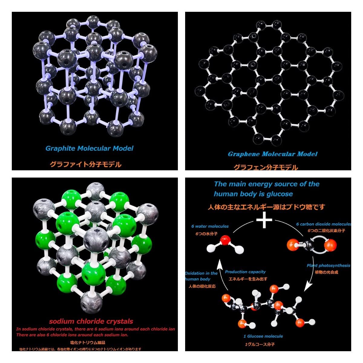 Organic Chemistry 472-teiliger Modellbausatz – Molekularer Modellbausatz mit Atomen für naturwissenschaftlichen Unterricht und Forschung