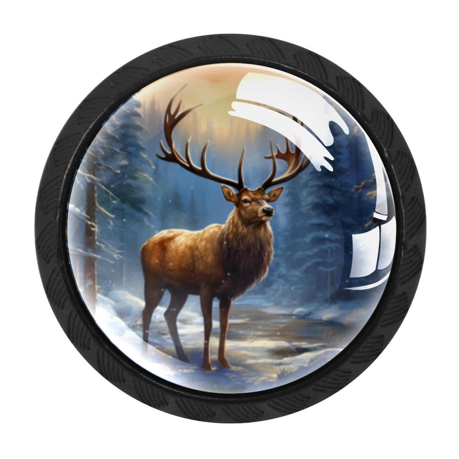 Chenzzzz Multicolored 02 4 Pack Vintage Christmas Elk Kitchen Cabinet Knobs Drawer Knobs Door Dresser Handles For Personalized Gifts Great For Any Occasion