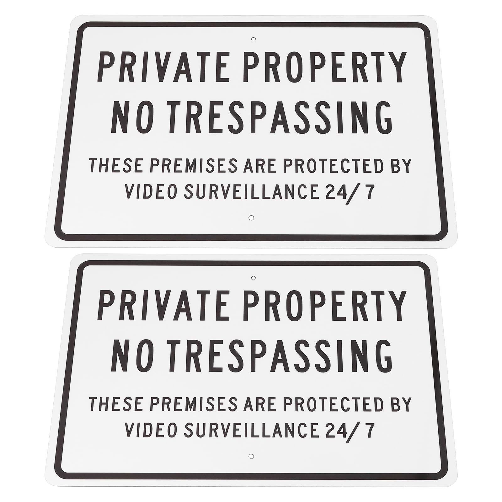 YINETTECH 2Pcs Private Property No Trespassing Sign 200x300mm Private Property Signs Aluminum Reflective Warning Signs for Indoor and Outdoor Use