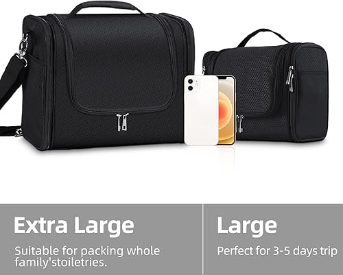 Miniatura 6 de Neceser de gran capacidad para mujeres y hombres, organizador de artículos de tocador colgantes, bolsa de maquillaje para cosméticos, resistente al