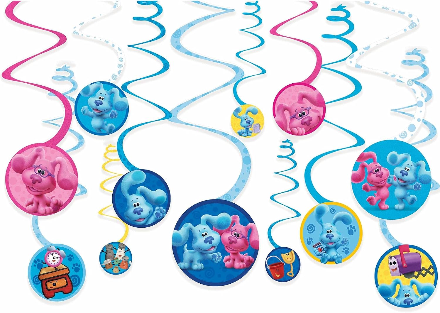 Blues Clues Spiral Decorations with Cutouts - 5" | Assorted Design | Pack of 12