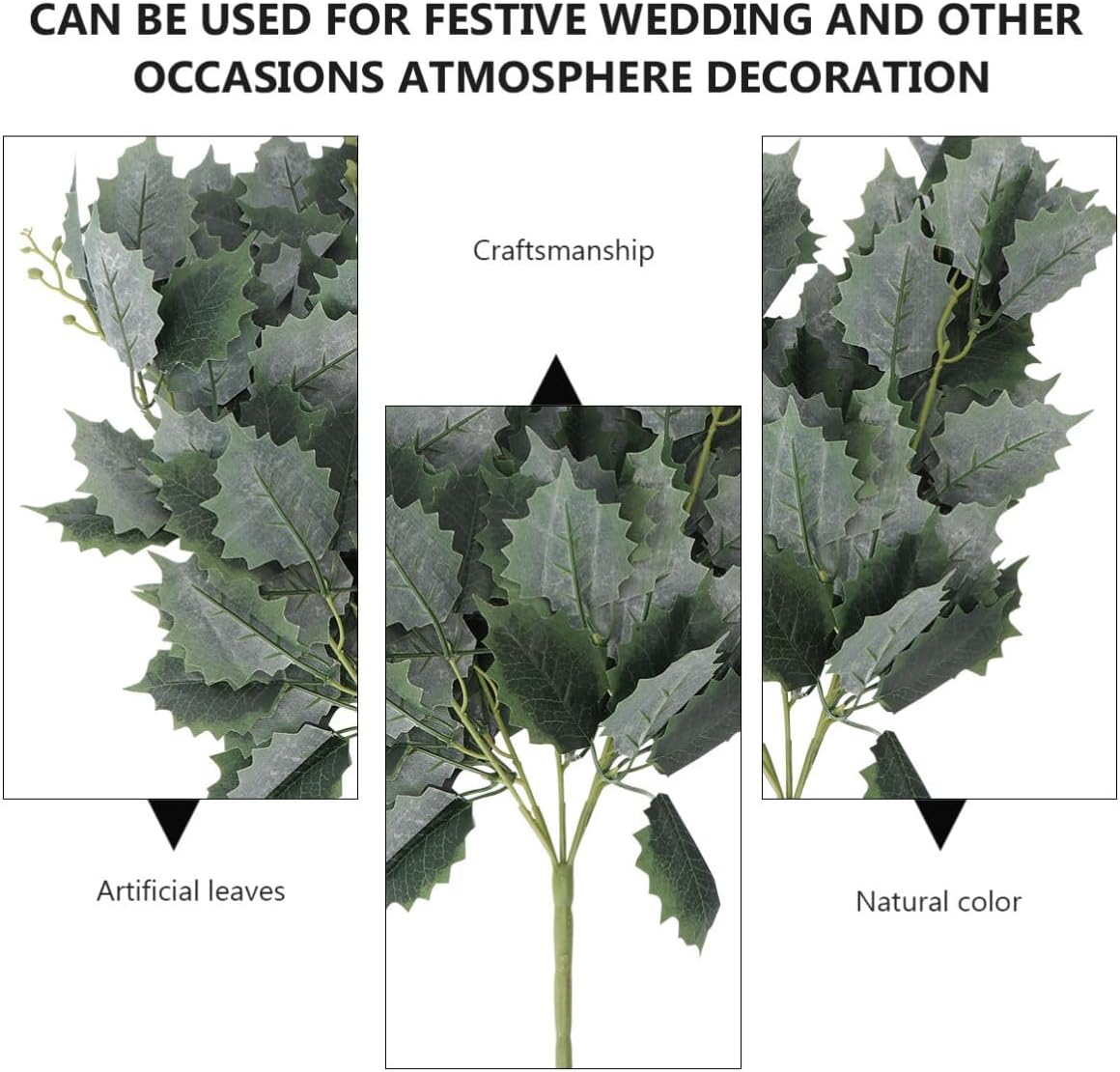 UPKOCH Artificial Christmas Leaves Plastic Realistic Decorative Bundle image 5