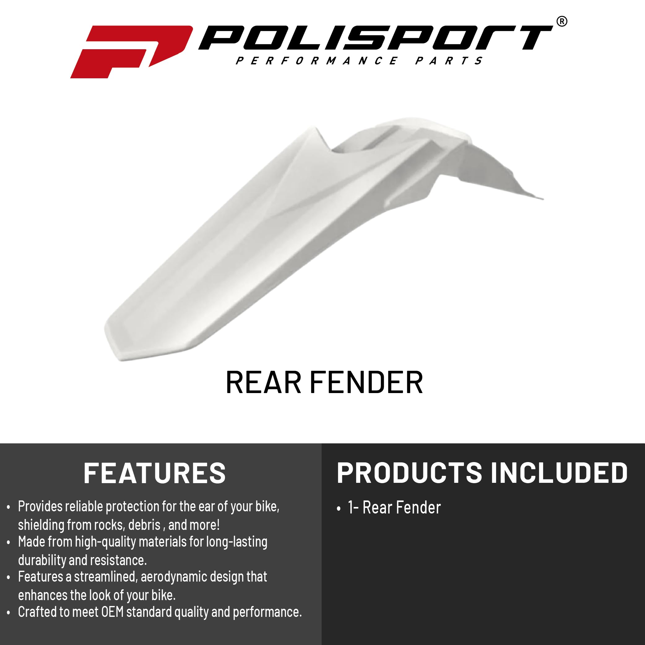 Amazon.com: Polisport Motocross (MX) Rear Fender for Yamaha YZ85