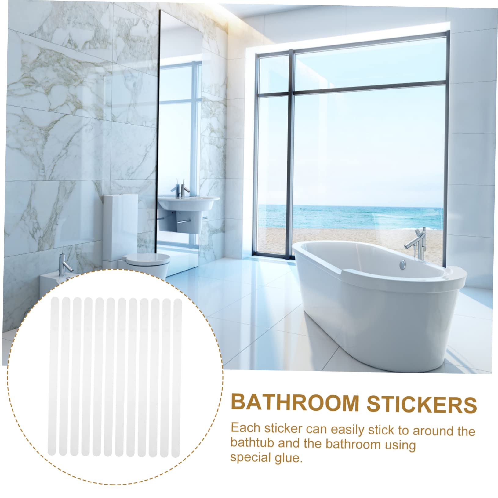 LABRIMP Pegatinas Antideslizantes para Ducha Peva 12 Piezas | Fácil Instalación, Uso en Bañera y Escalera, Formato Adhesivo para Baño