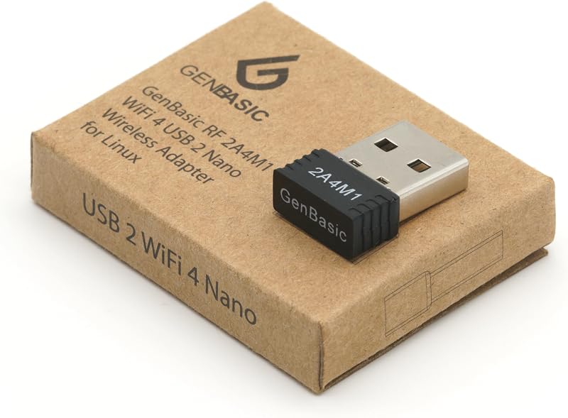 Adaptador Dongle de red inalámbrica Nano WiFi 4 USB para Linux (negro)