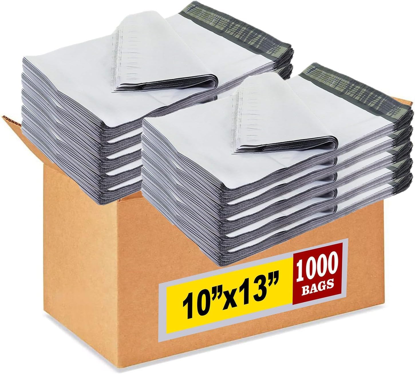 iMBAPrice 1000-10x13 Premium Matte Finish White Poly Mailers Envelopes Bags (iMBA-4PM-1000)