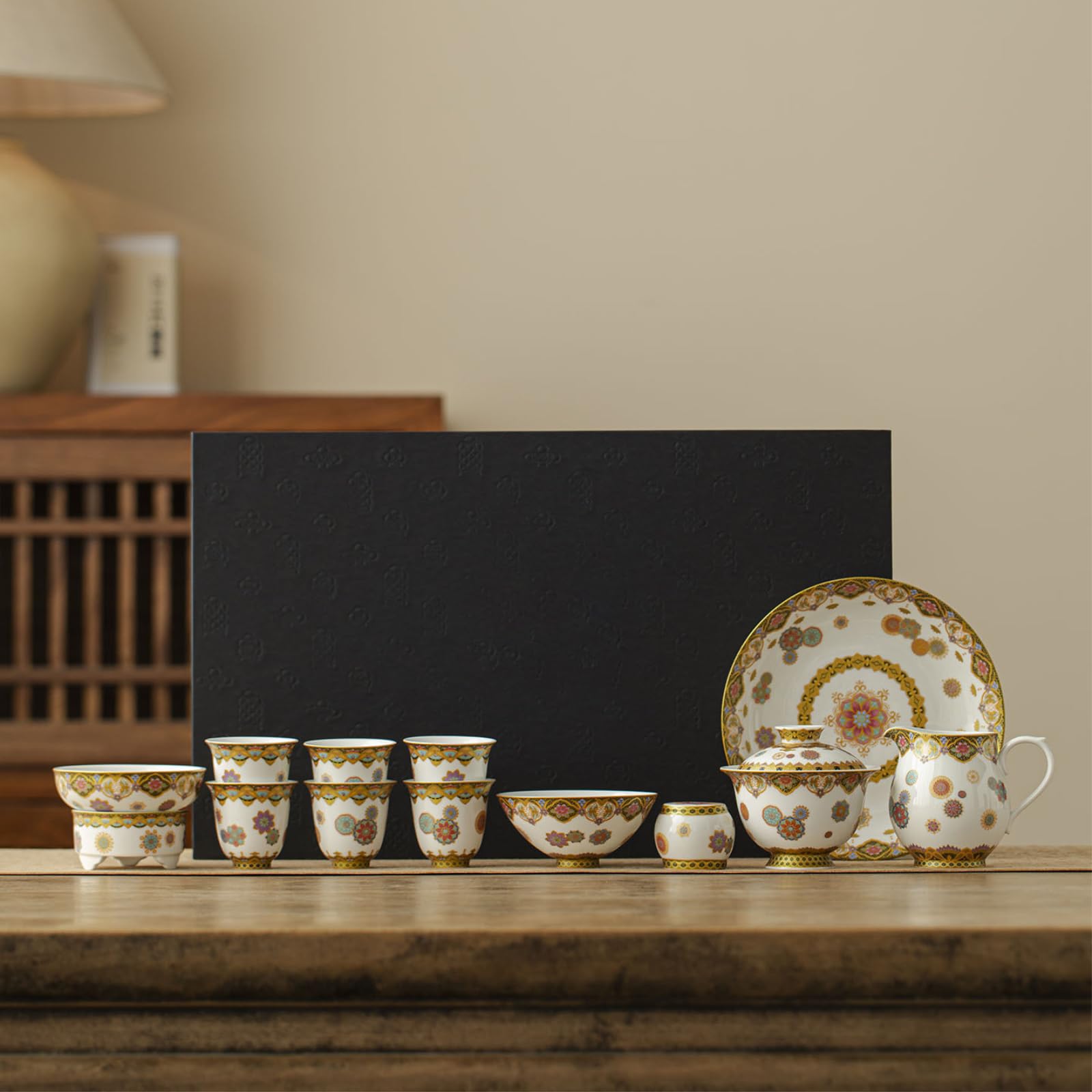 Ceramiczny zestaw do herbaty w kolorze emaliowanym