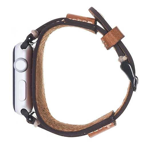 Miniatura 4 de VENOULT Genuine Leather Cuff Band fits Apple Watch Band 49mm - 38mm for Watch Series 11-1, Man or Women 45mm, 44mm, 41mm, 40mm, Full Grain Bull
