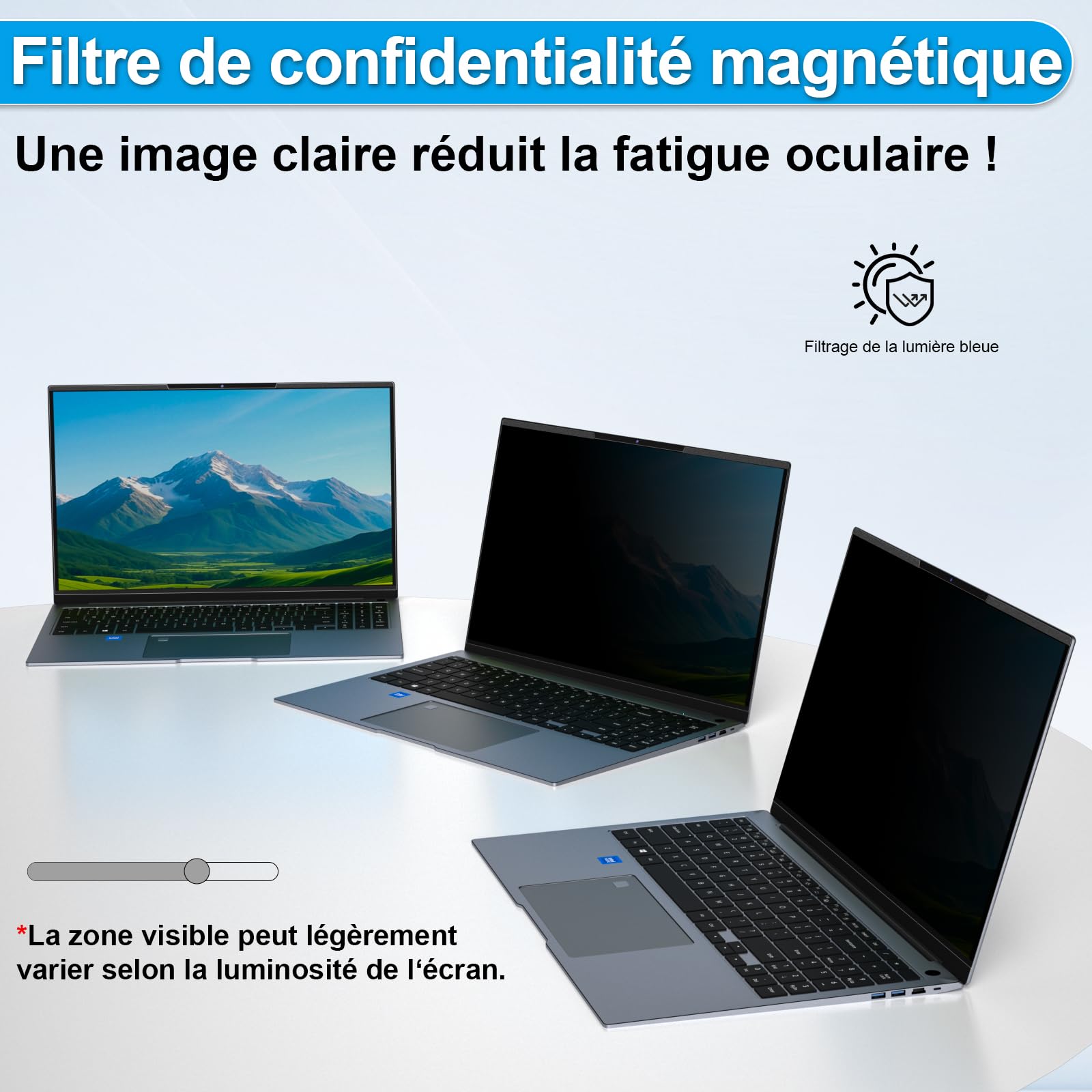 Stary - Filtro de privacidad magnético para ordenador portátil de 14 pulgadas, 16:10, pantalla de privacidad antiespía, antiluz, azul, protector de privacidad