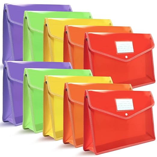 Baraky Plastic File Folders Legal Size Expandable Document Folder with