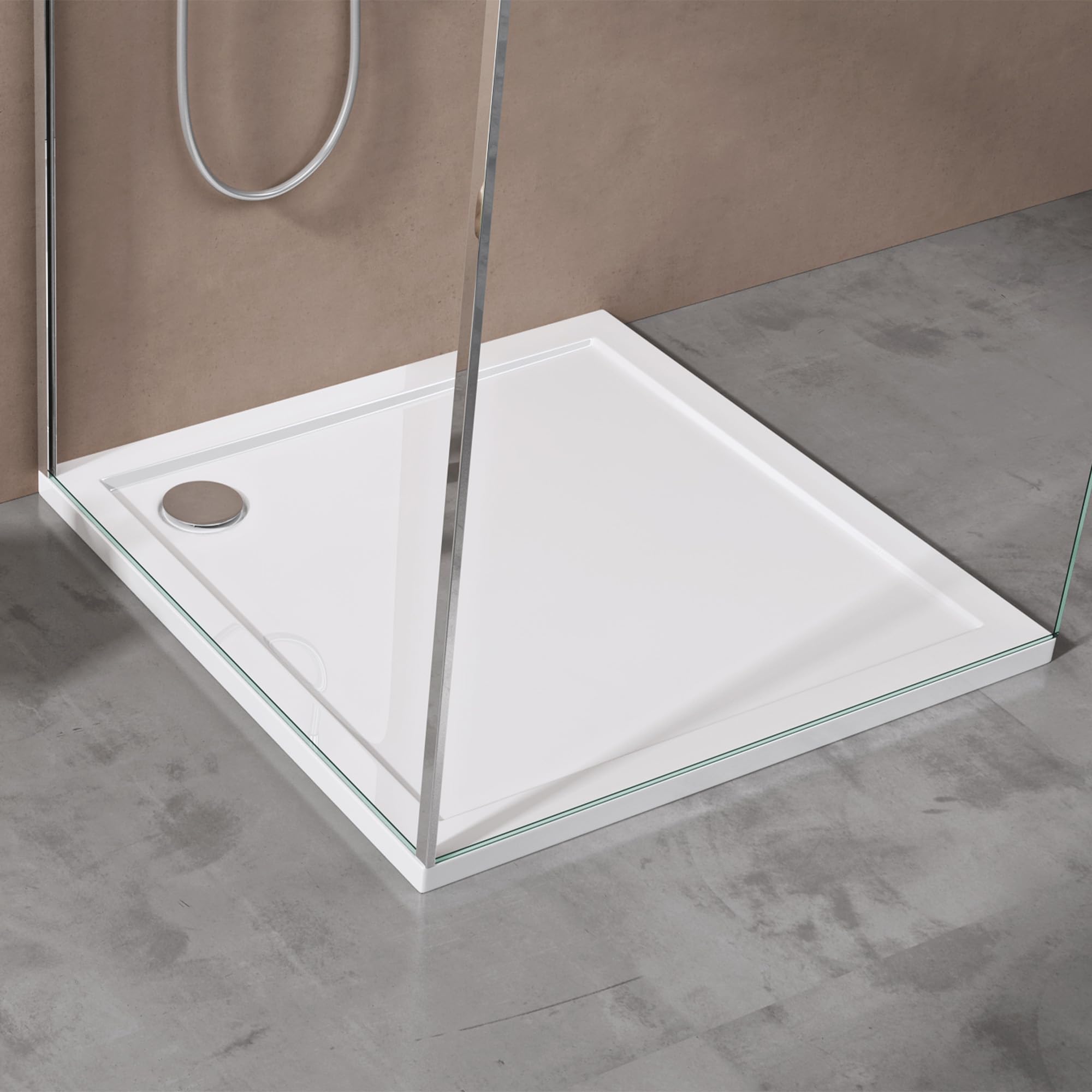 doporro Piatto Doccia 70x70 H 4 cm Quadrato in Acrilico Bianco Design Bordato Resistente a Urti e Graffi - Faro1