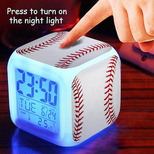 Miniatura 4 de Reloj despertador para niños con patrón de búho, reloj de escritorio brillante alimentado por batería para niñas de 6 a 13 años, mesa de estudio de