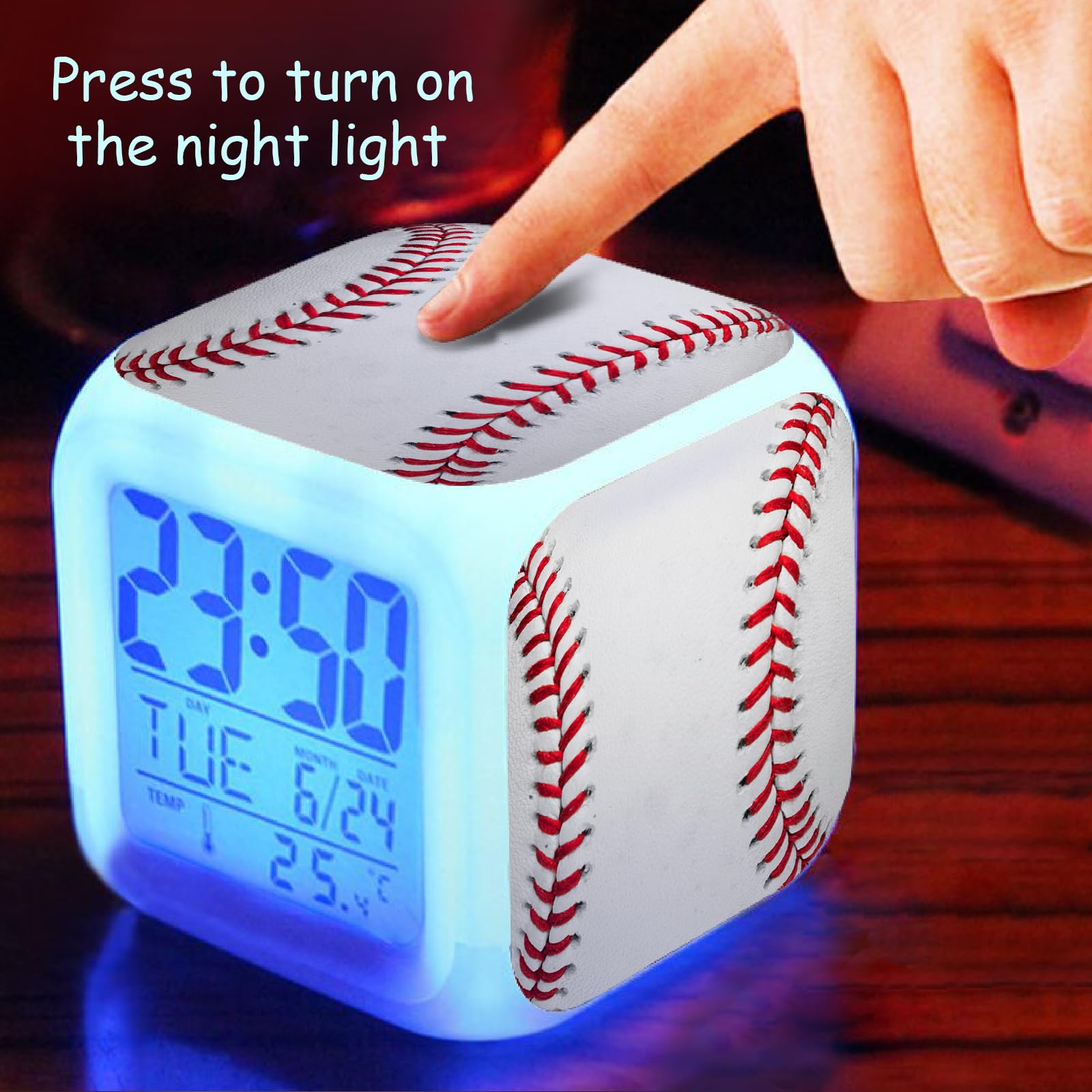 Amazon.com: ZonleeApex Baseball Ball Alarm Clock for Boys Girls