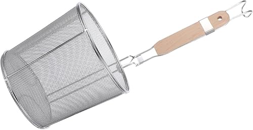 Cesta de pasta de malla, de acero inoxidable, colador de pasta de araña, colador de fideos, cesta blanqueadora para pasta, fideos, bolas de masa