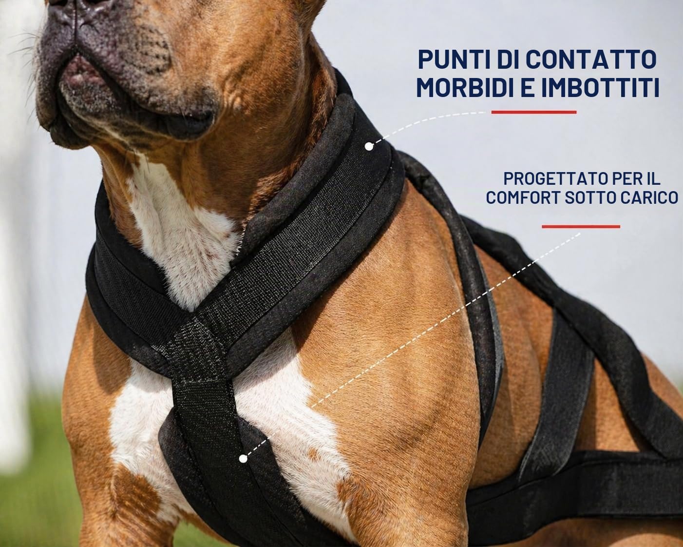 IRSTBL Imbracatura per cani con fischietto a ultrasuoni, imbracatura posteriore a X, per canicross, slittino e allenamento muscolare, ideale per cani da lavoro