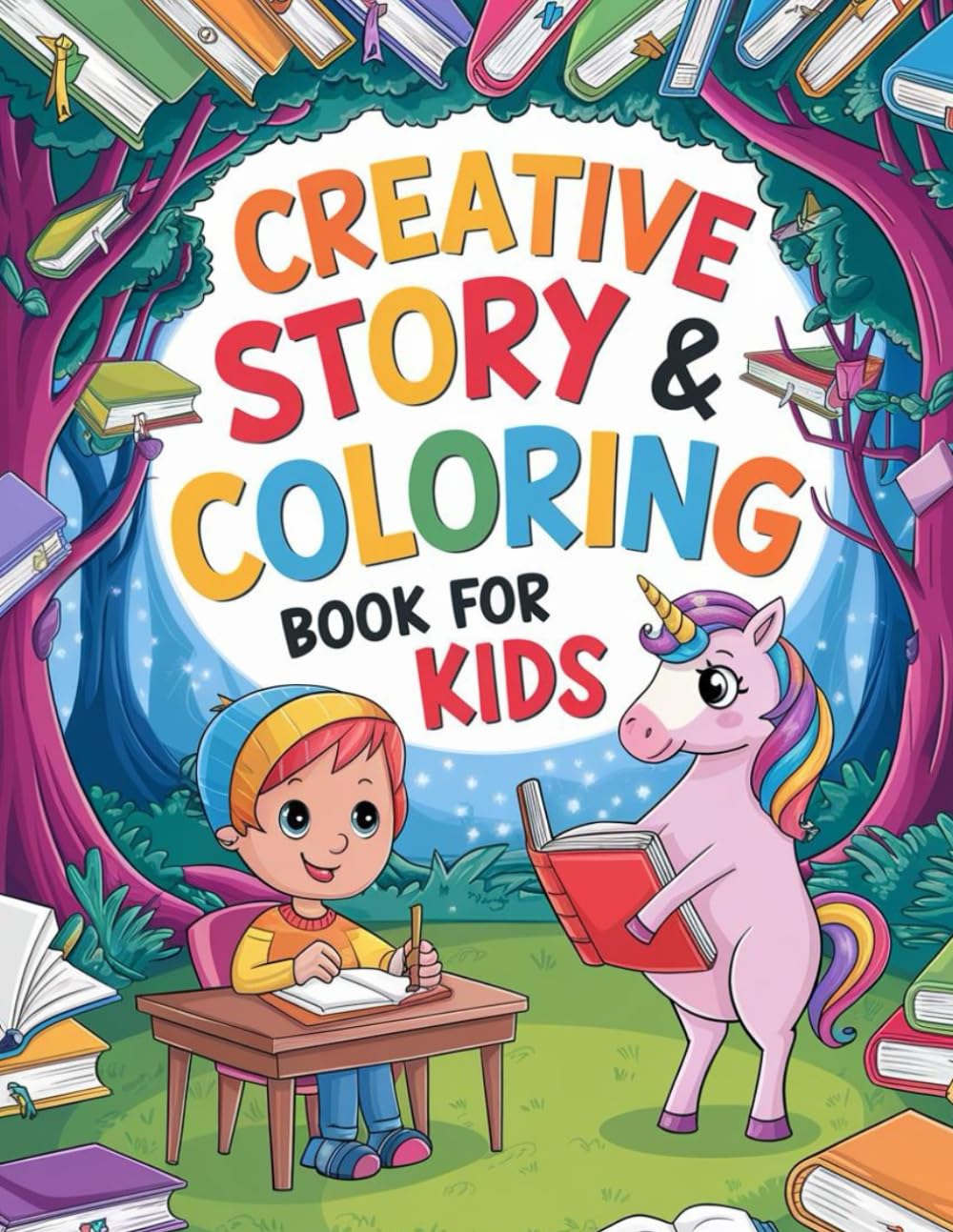Creative Story & Coloring Book for Kids: Fun Writing Prompts with 10 Words & Inspiring Pictures