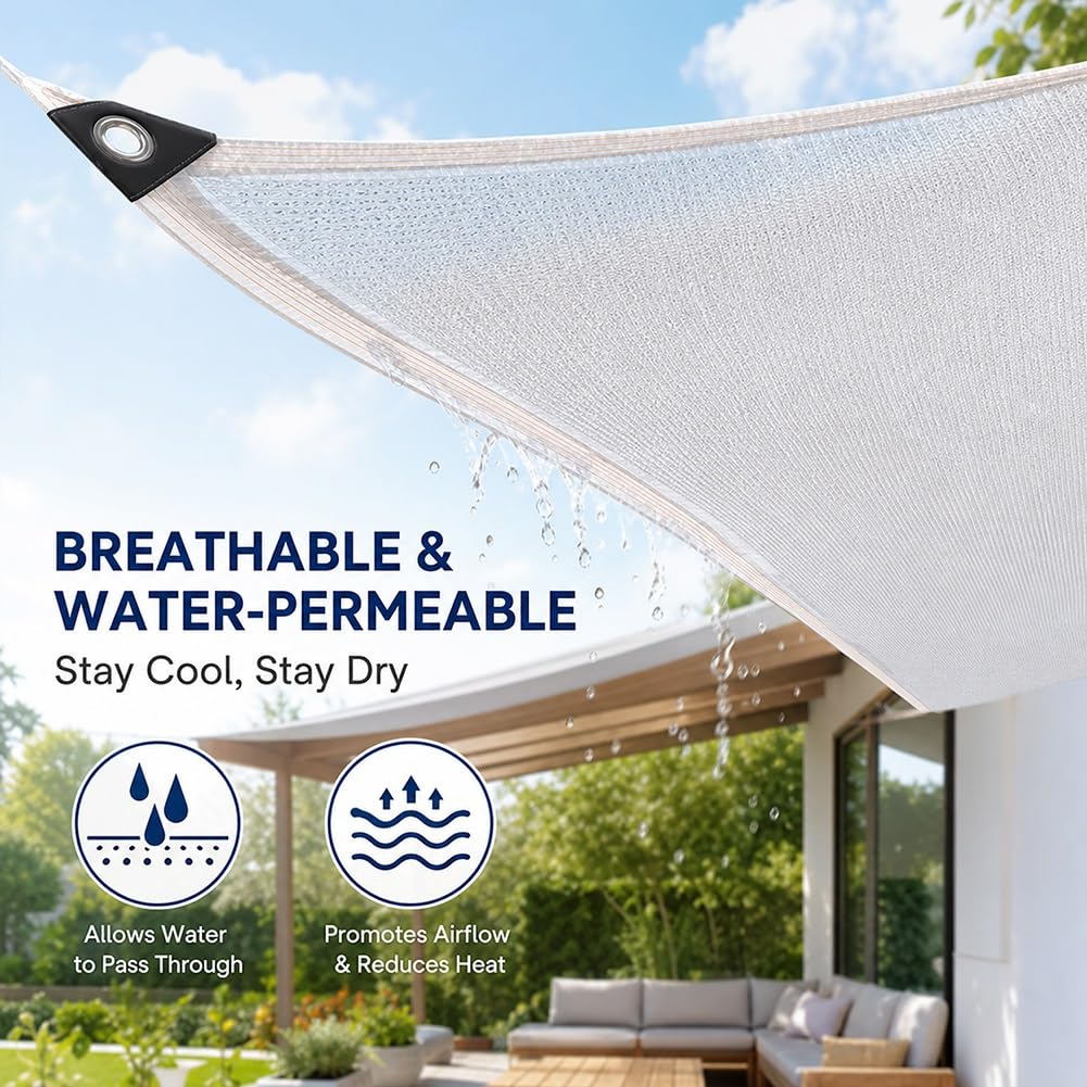 Malla de Sombreo HDPE con Ojales, 50-60% Red de Sombra para Jardín y Patio | Toldo Vela de Sombra Protección UV para Pérgola Invernadero, Tela de Lona Sombreo Transpirable y Permeable al Agua(5x8.50m)