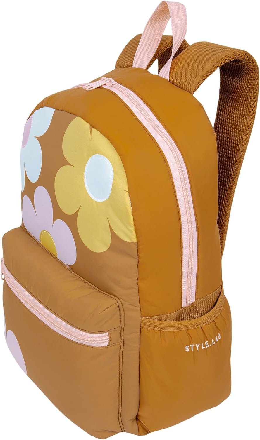 Fashion Angels Style.Lab Backpack for Kids, Travel Bookbag with Matching Pencil Pouch, Cute Puffer Detail & Daisy Design, Ideal for Girls & Boys in School
