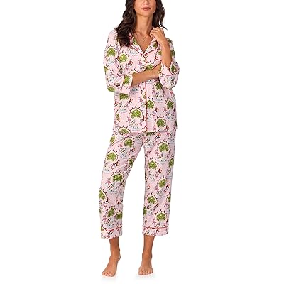 Bedhead PJs 3/4 Sleeve Cotton Knit Cropped Pajama Set Women