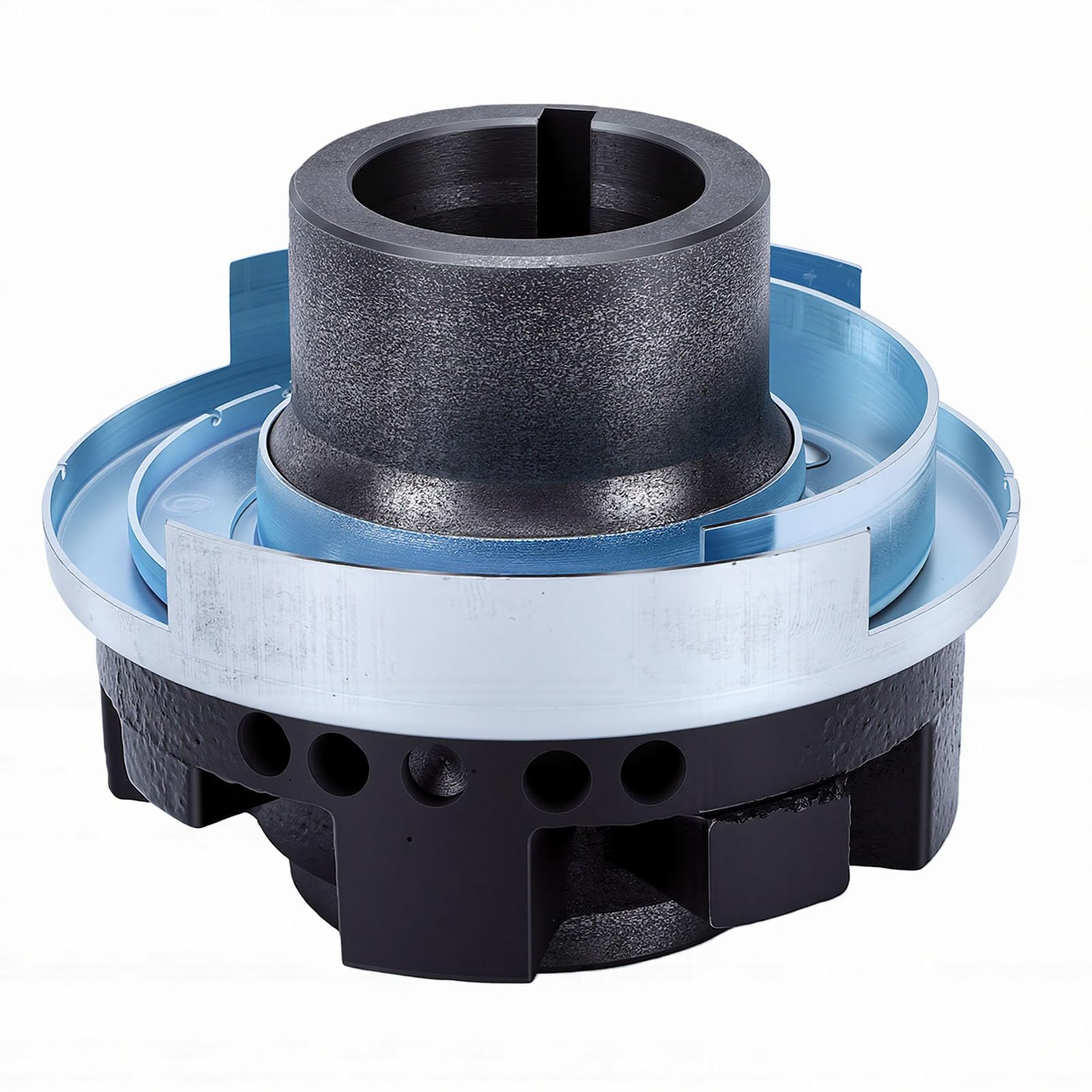 SIXRUN Buje del CigüeñAl del Equilibrador Armónico del Motor, Acero Al Carbono con Silicona, Buje de Polea de Repuesto OEM, Apto para Reparación y Reemplazo de Motores B2300 1994